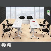 Training table multi-functional desk flip-folding training table double-layer training conference table simple table with wheels