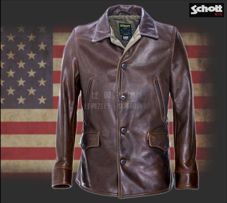 Schott NYC China's Total Generation US Limited Calf Leather 30 Inch Retro Racing Short#569