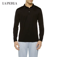 LA PERLA Men SILK WAY Collection New Cotton Silk Pyjama Áo dài tay Polo Cổ áo ngủ bộ đồ ngủ