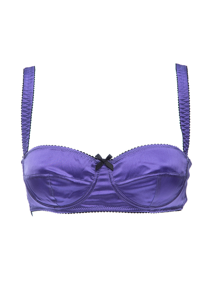Dolce&Gabbana 紫色缎面3/4杯薄款塑形文胸