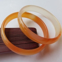 Natural fine orange red agate bracelet ice green chalcedony bracelet narrow cute crystal girl bracelet Jade