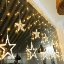 LED star curtain lights Colorful lights Flashing lights String lights starry net red bedroom romantic decoration room hanging lights flashing lights