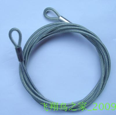 5MM thick transparent plastic coated rubber wire rope universal chain safety protection rope computer anti-theft insurance rope length 2 meters