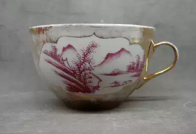 The Republic of China draws a golden window, carmine red landscape coffee cup (not old package)