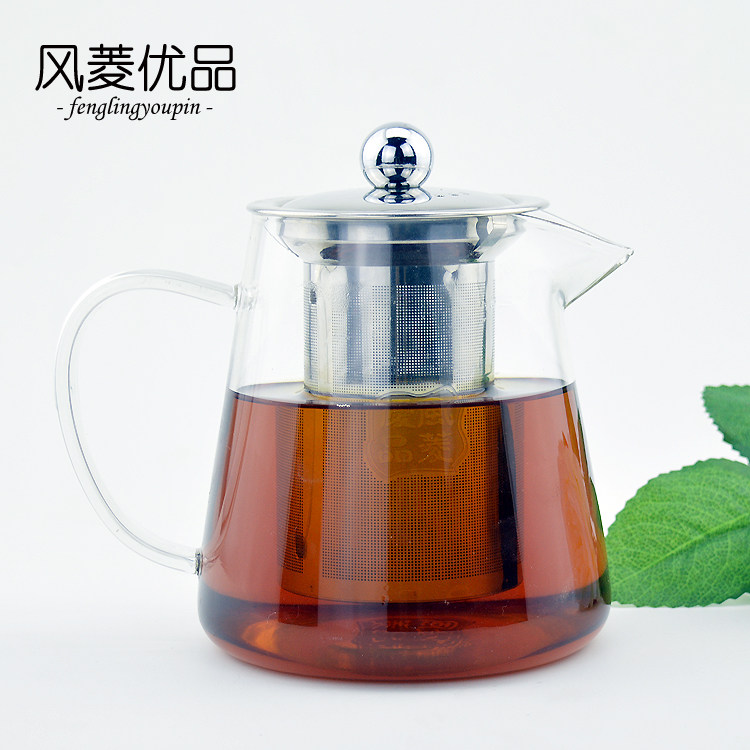 Thickened heat-resistant teapot flower teapot stainless steel filter glass teapot mini teapot three-purpose kung fu tea set