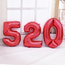 32 inch midsize red digital aluminum foil Balloon Watch White Big Digital Birthday Wedding Arrangement 520 Aluminum Film Digital