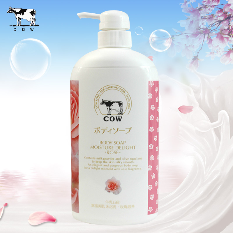 【微便利】日本COW牛牌牛乳石碱幸福美肌沐浴露 经典玫瑰滋养型