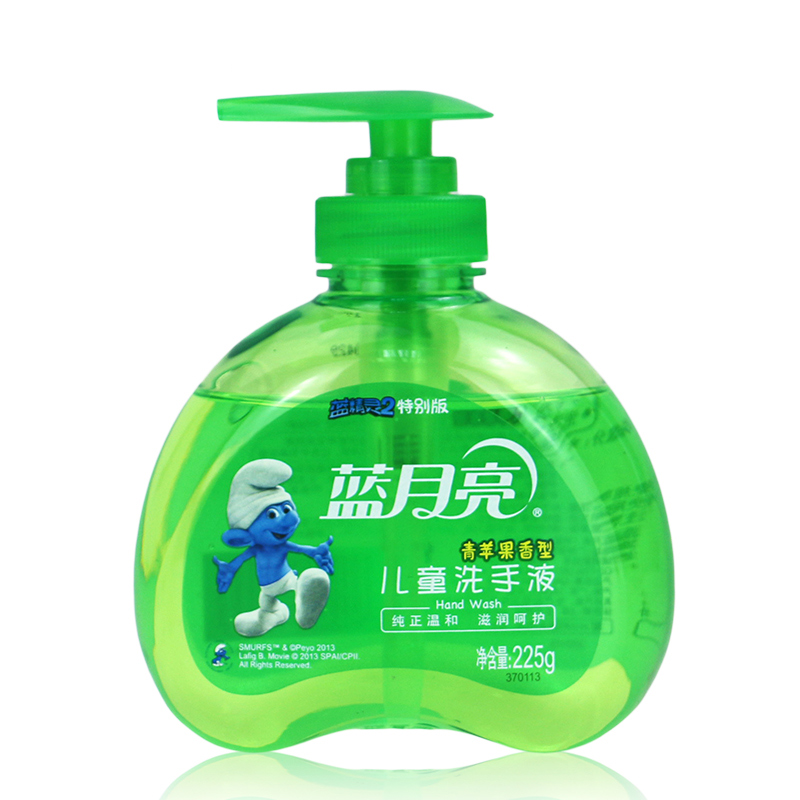 蓝月亮儿童洗手液 青苹果 225g/瓶装 果香滋润呵护温和护手