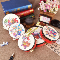 Kindergarten rattle hand drum auspicious bell drummer childrens dance sheepskin hand drum Xinjiang dance