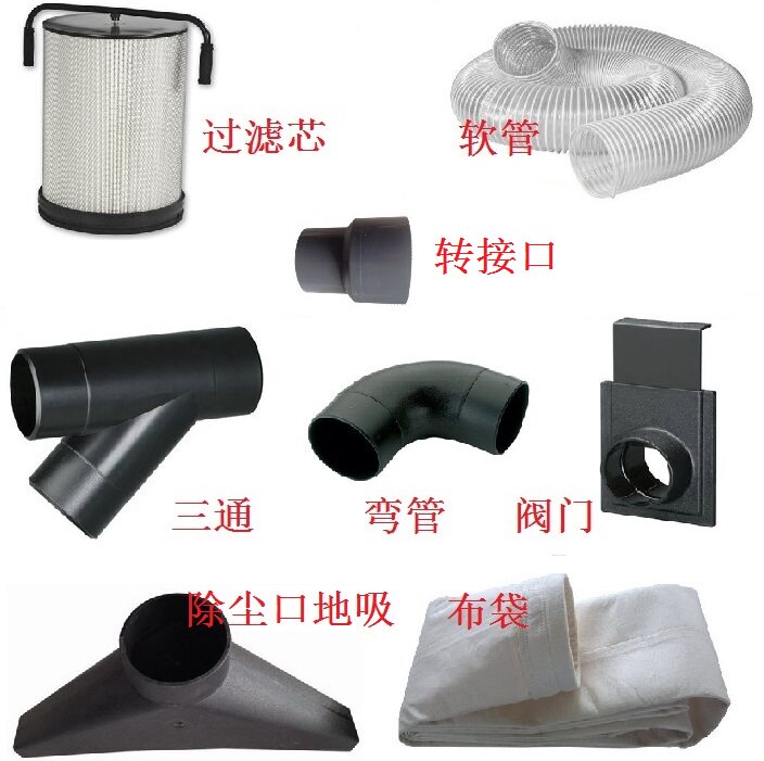 Woodworking dust collector accessories large suction valve three-way hose elbow suction bag dust collector vacuum cleaner