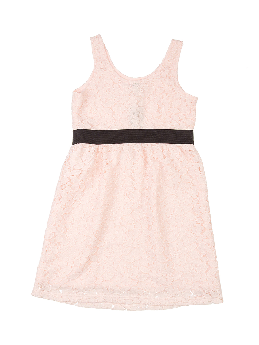 Benetton/贝纳通 粉橘色蕾丝印花女童连衣裙