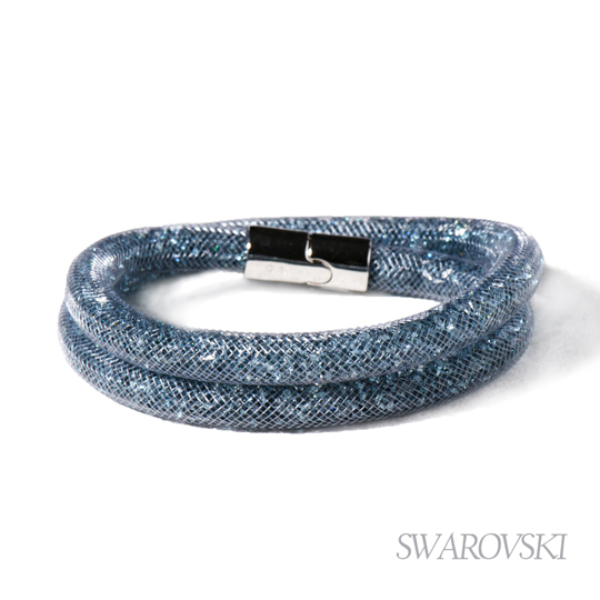 【SWAROVSKI】施华洛世奇 Stardust 星尘双圈手环(深蓝色)