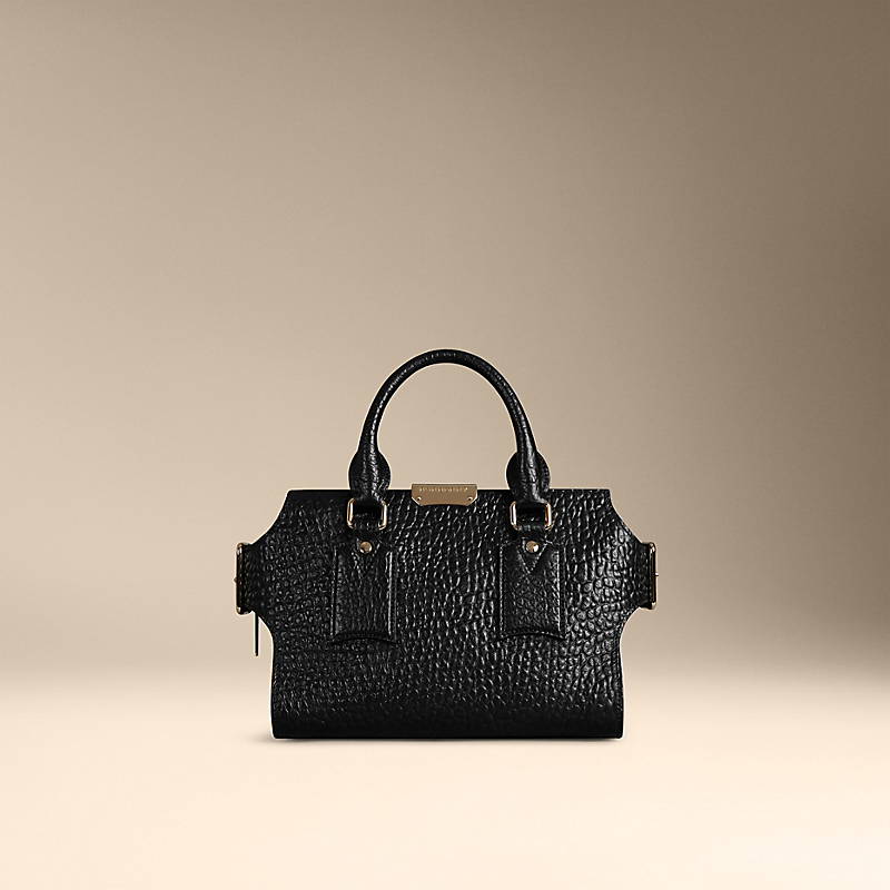 Burberry博柏利 小号典藏粒面皮革托特包 39711111