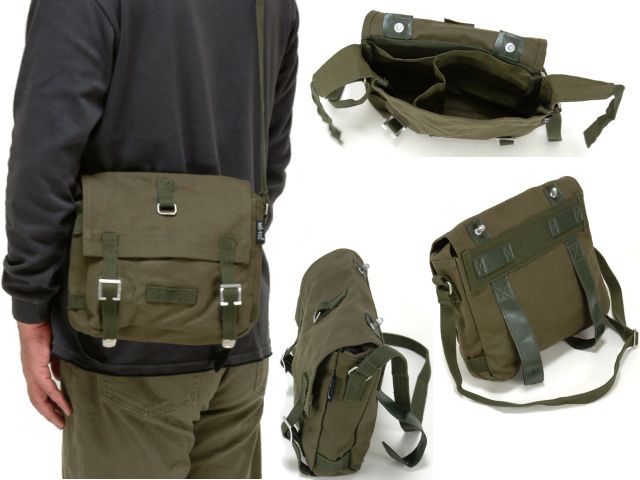 German original MIL-TEC replica classic West German canvas backpack Satchel Fanny pack IPAD dry food bag Small