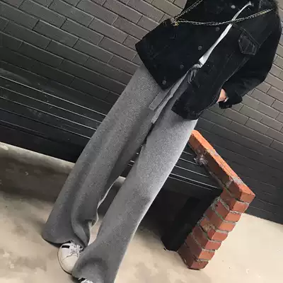 Fanle Studios Women Merino Wool Knitted Wide Leg Pants Casual Pants