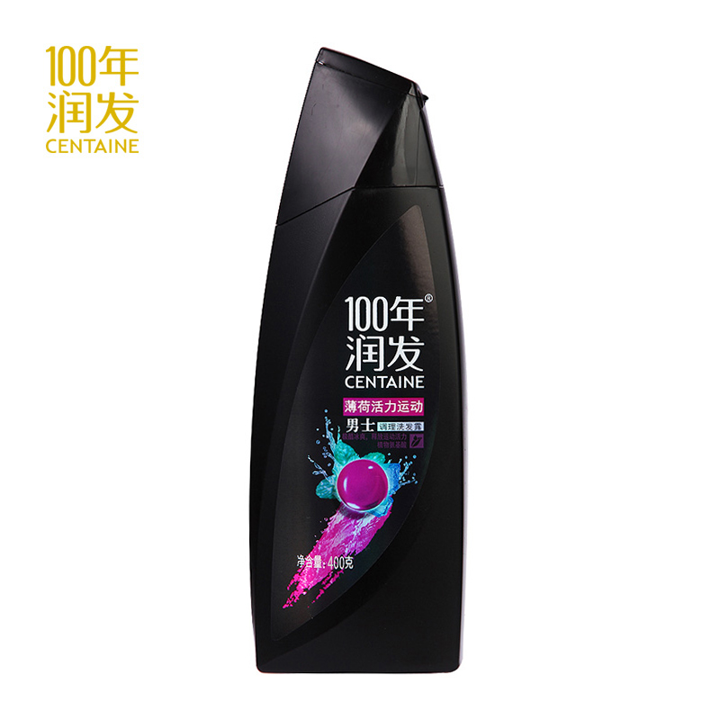 100年润新男士发薄荷活力去油腻洗发水洗发露400g