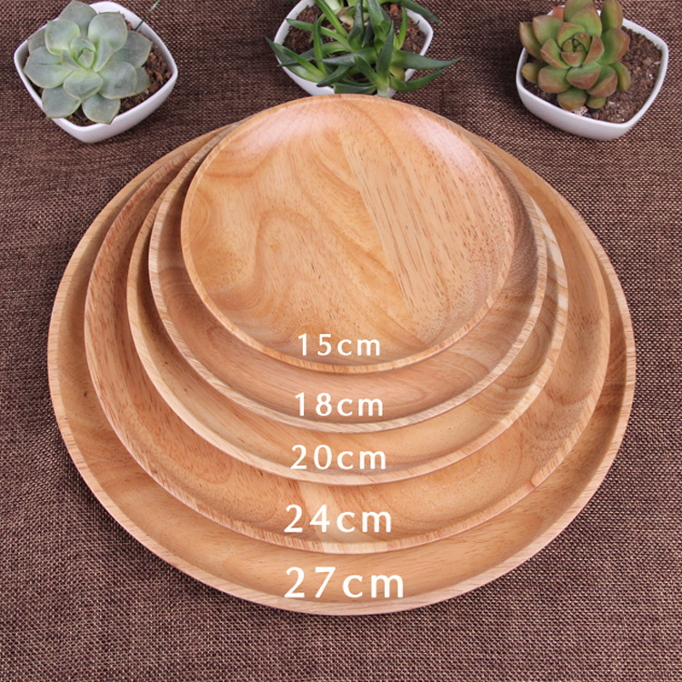 Wholesale small wooden fairy Rubber wood snack plate Japanese wooden plate Snack fruit plate Export plate Japanese and Korean style