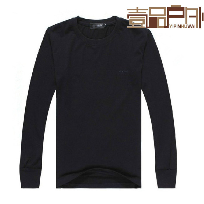 Black round collar pure cotton male and female knit T-shirt embroidered long sleeve leka cotton T-shirt training uniform for combat training