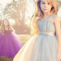 Váy trẻ em màu tím công chúa fluffy màu xám nhỏ đám cưới piano tutu váy biểu diễn khiêu vũ cá tính T show váy - Váy trẻ em đồ bé trai