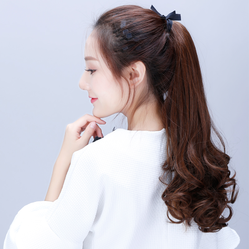 奥丝儿假发女长卷发绑带式梨花 假发马尾大波浪逼真中长短款马尾