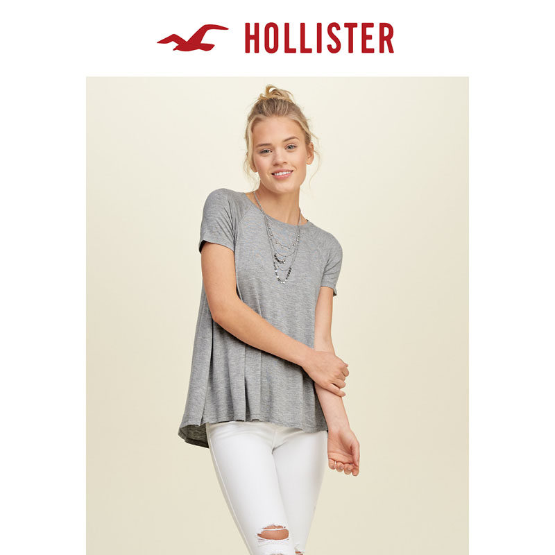 Hollister 2016春装新款套袖摇摆 T 恤 女 116622