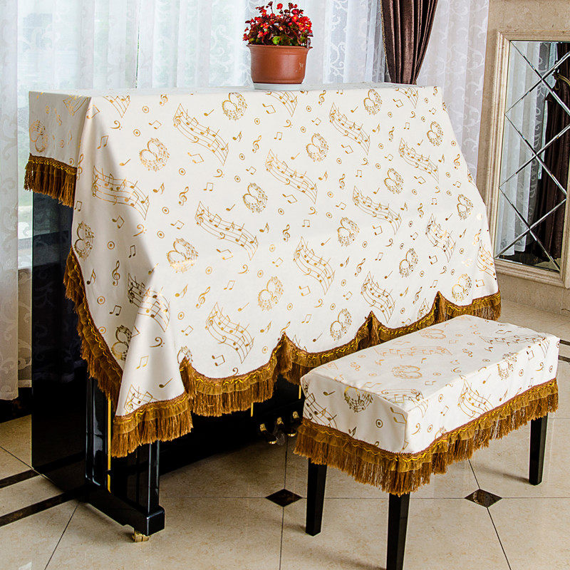 Yan Qiyan European style piano cover bronzed cloth piano full music symbol piano cover dust cover piano cover