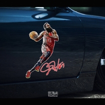 Youxiaka car stickers Personality creative NBA Rockets star James Harden Oil painting decorative stickers reflective