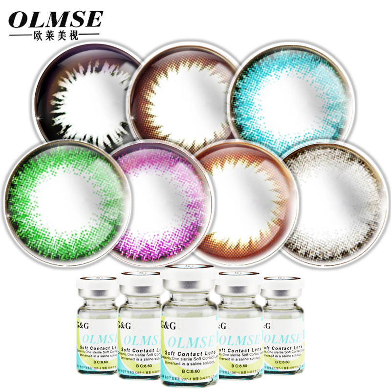 欧莱美视美曈大巨目混血美瞳近视隐形眼镜年抛自然黑超薄彩瞳QL
