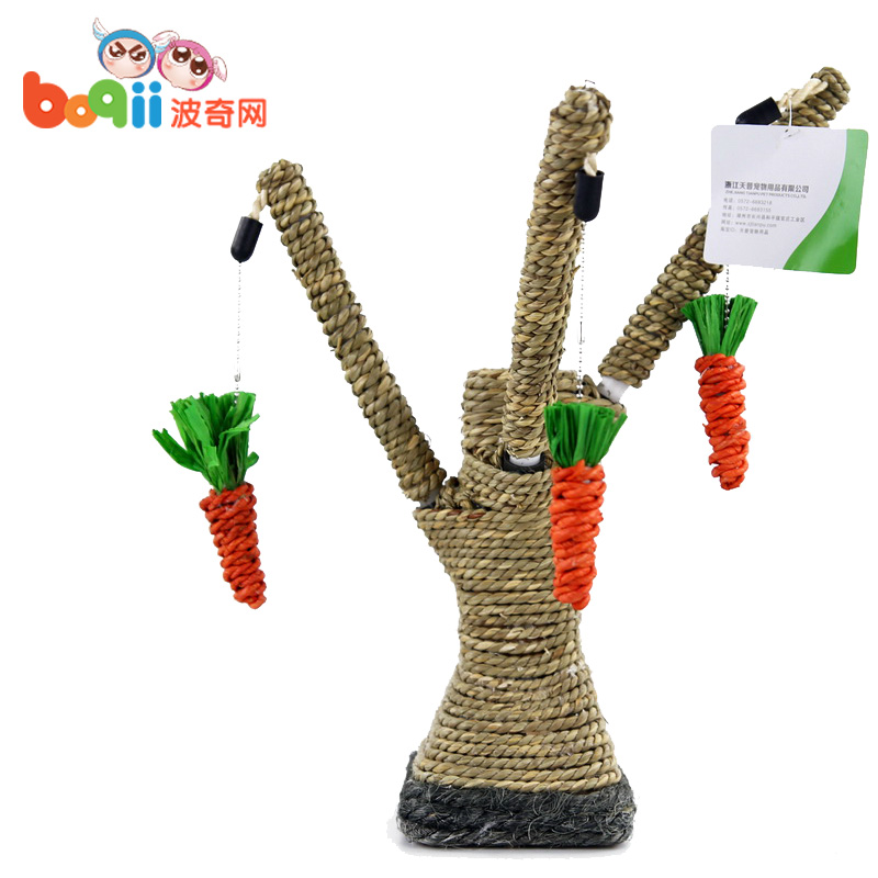 波奇网 宠物用品猫玩具猫爬架怡亲树杈型立柱猫抓板逗猫互动玩具