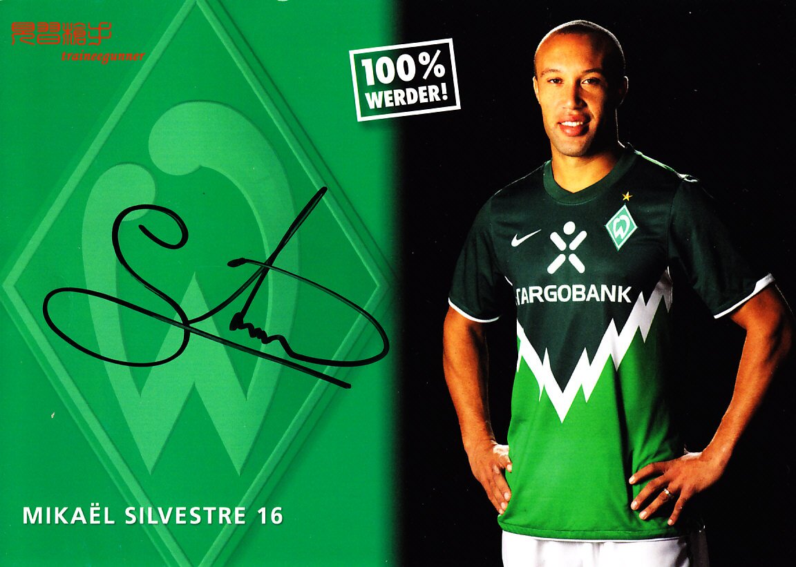 Sylvester Werder Bremen 2010-11 season autograph official card star card