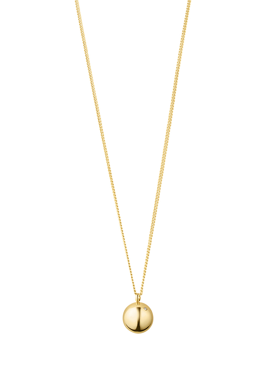 DYRBERG/KERN 金色流行系列长款金色珍珠形项链