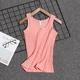 Thêm phân bón XL ren vest nữ mùa hè lấy màu cotton rắn vest vest đáy ngắn chất béo mm nhỏ sling áo kiểu trung niên Áo ba lỗ