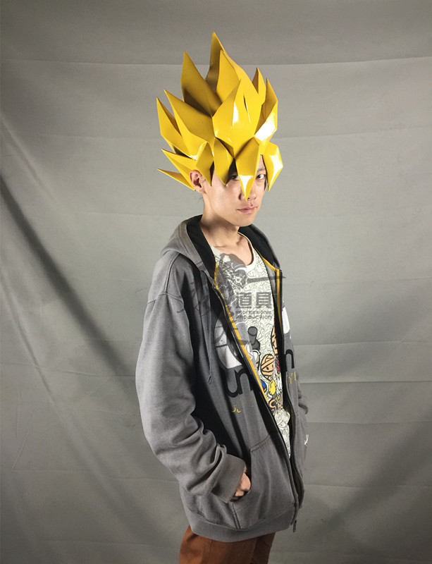 【Dragon Ball】Super Saiyan Wig Props Helmet Cos Props
