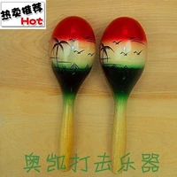 Các nhà sản xuất khuyến khích trẻ em Orff gõ giáo dục sớm dạy đồ chơi dừa nhỏ ba màu cát bóng gỗ búa cát trống đồ chơi cho bé