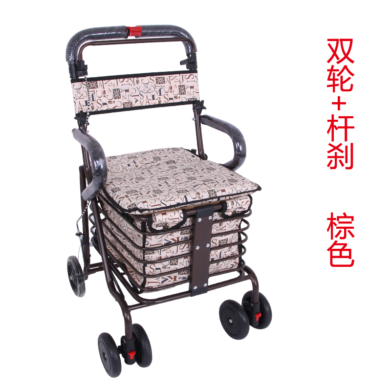 老年购物车折叠可坐老人手推车助行器代步买菜车带座椅轮送拐杖
