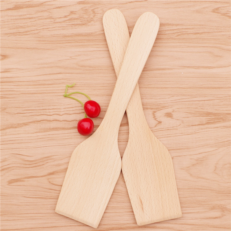 Chu Mu original imported beech solid wood Non-stick spatula Cooking spatula Cooking spatula Mixing spatula Spatula Wooden spatula