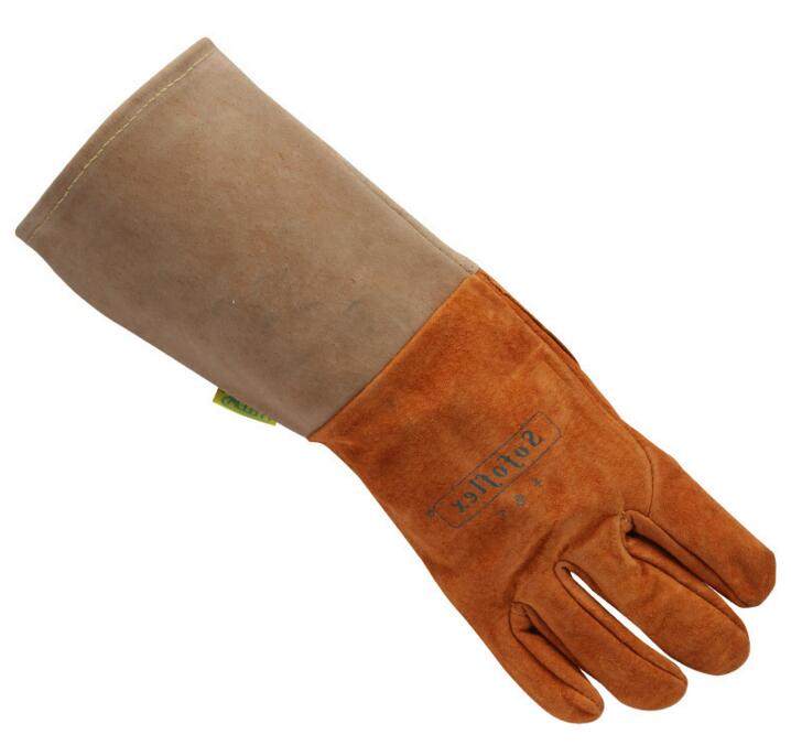 Wittersee 10-1003 pig green leather electric welding argon arc long welding professional protection gloves mechanical electromechanical construction electric welding
