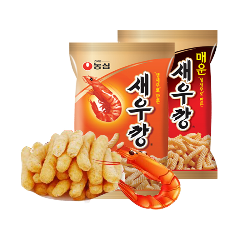 【天猫超市】韩国进口农心辣味虾条90g+原味虾条90g