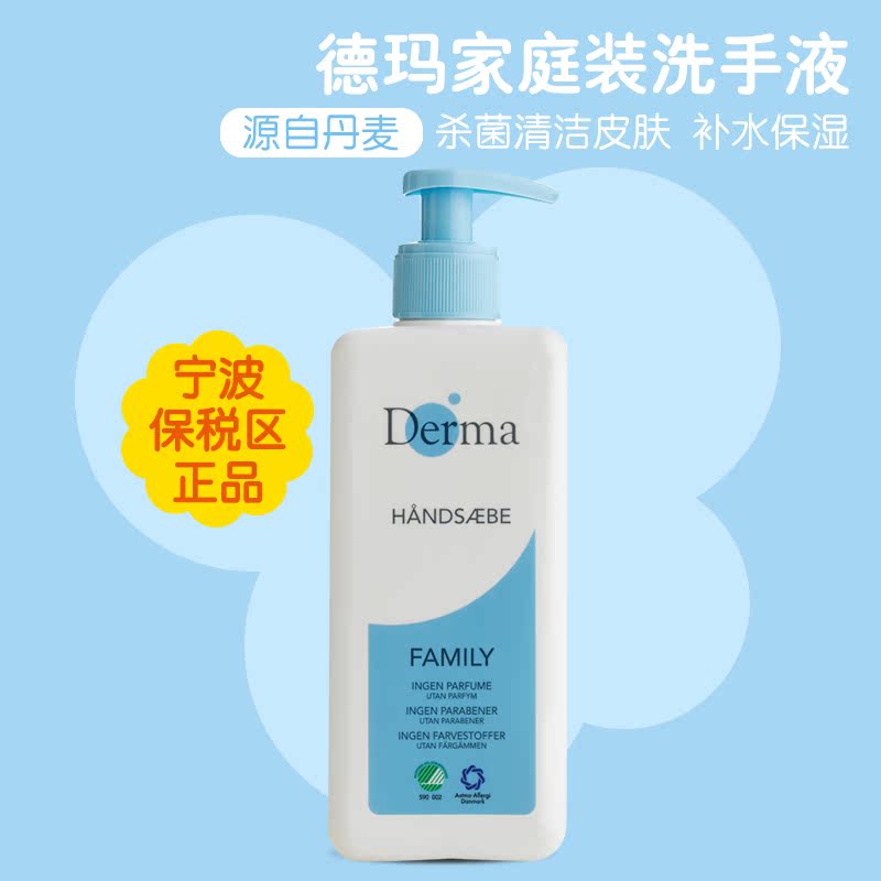 丹麦Derma德玛家庭装洗手液500ml 清洁洗手液