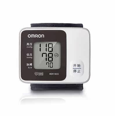 欧姆龙电子血压计手腕式HEM-8612智能全自动家用测血压JMD