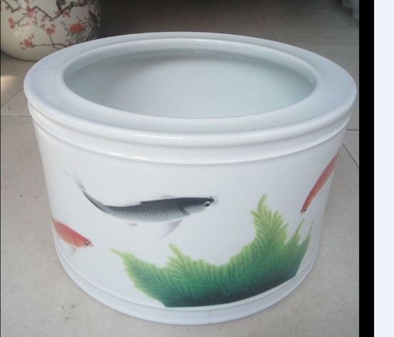 High - grade ceramic large brush pot straight vase study supplies a large pen container M a flower culture