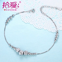 Nhặt hạt tình yêu bằng bạc 925 vòng chân bạc nữ chuông Nhật Bản và Hàn Quốc của sinh viên đơn giản Sen Sở xã hội cổ đại chuỗi mắt cá chân lắc chân nữ vàng đẹp