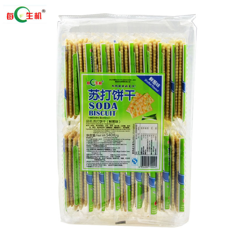 【天猫超市】每日生机苏打饼干鲜葱味540g克/包早餐下午茶配牛奶$