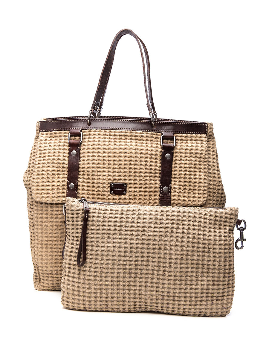 Dolce&Gabbana 米色编织料双襻子母手提包