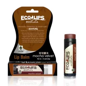 美国ECO LIPS 天然护唇膏 (可可摩卡/咖啡红)台湾官网直邮进口