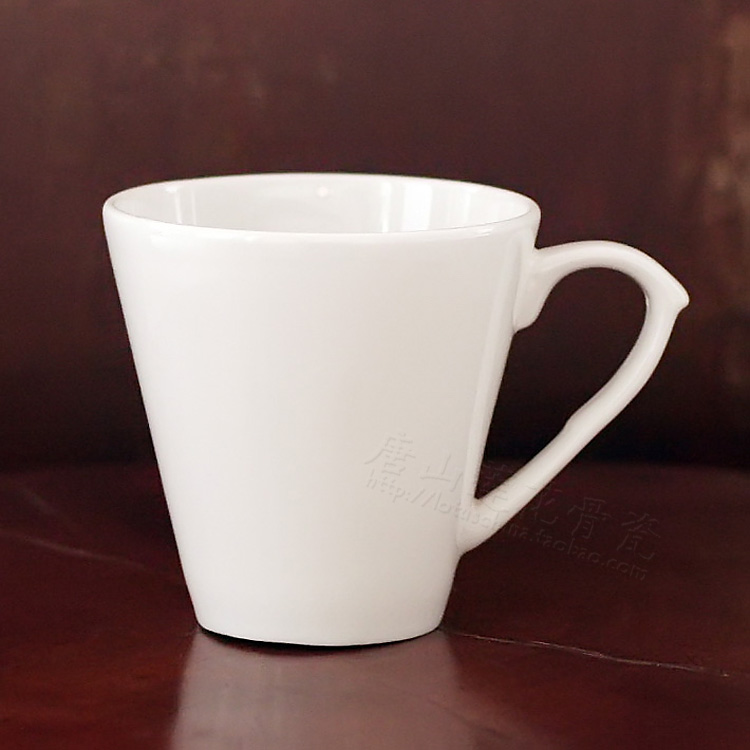Straight mouth coffee cup without thread Tangshan quality pure white bone porcelain transparent 200ml ceramic outlet delicately