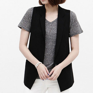 Chic mùa xuân hoang dã Hàn Quốc phiên bản của tự trồng vest của phụ nữ ngắn phù hợp với cổ áo jacket casual vest màu đen vest vest