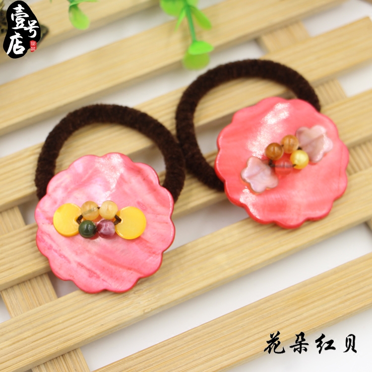 Hainan Sanya featured pure natural shell coconut shell hair ring hair and hair decoration hot sell (5 pieces)