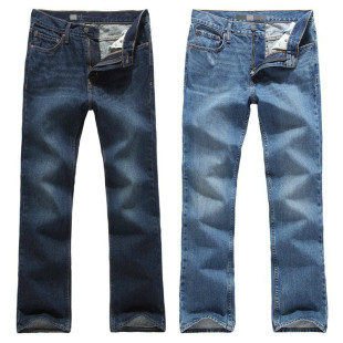 Classic cotton jeans for leisure, USA, loose straight fit