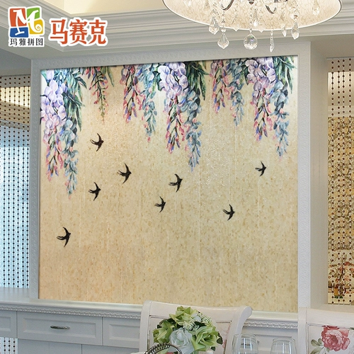 Телевизионный фоновый диван Стена Фоновая стена Физическая инкрустированная росписная стеклянная мозаичная резка головоломка Бесплатная доставка